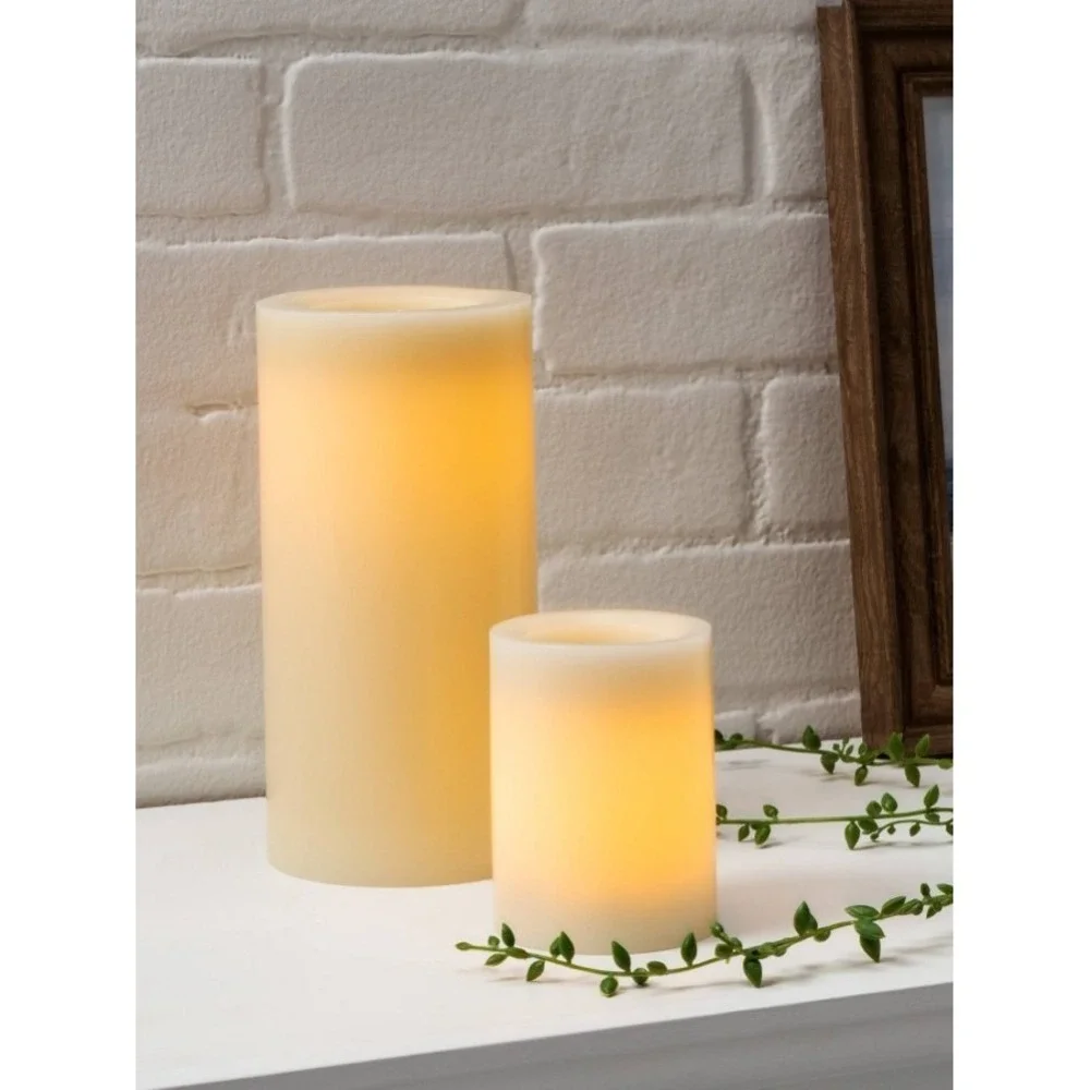 NEW  Threshold Faux Flame LED Pillar Candle